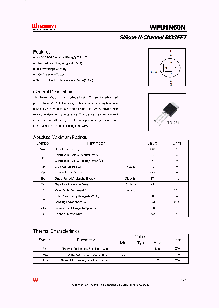 WFU1N60N_3698205.PDF Datasheet