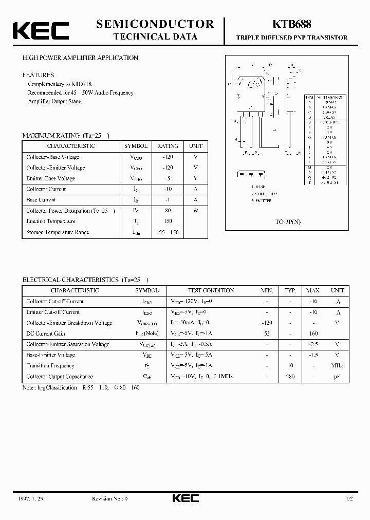 KTB688_3755358.PDF Datasheet