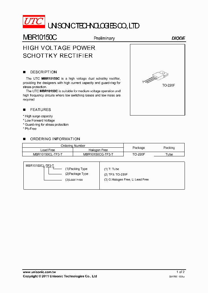 MBR10150CG-TF3-T_3770417.PDF Datasheet