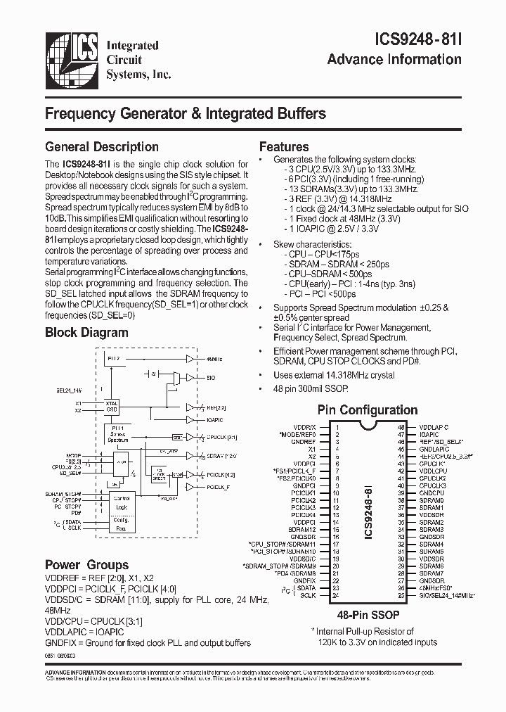 ICS9248YFI-81_3750518.PDF Datasheet