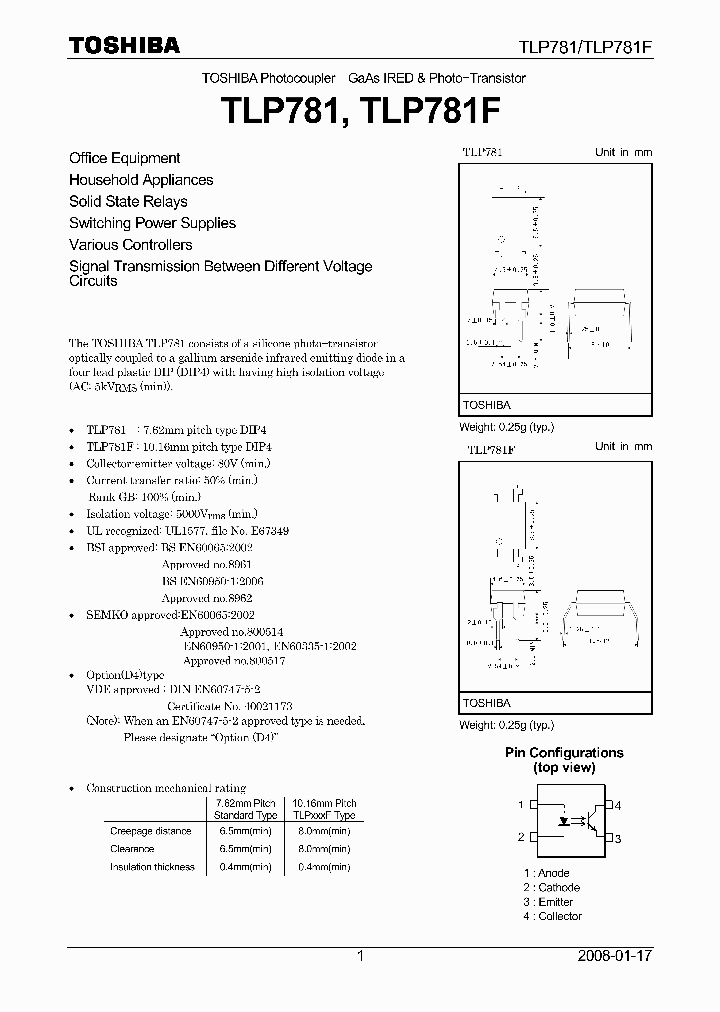 TLP781D4-YH-LF7_3751943.PDF Datasheet