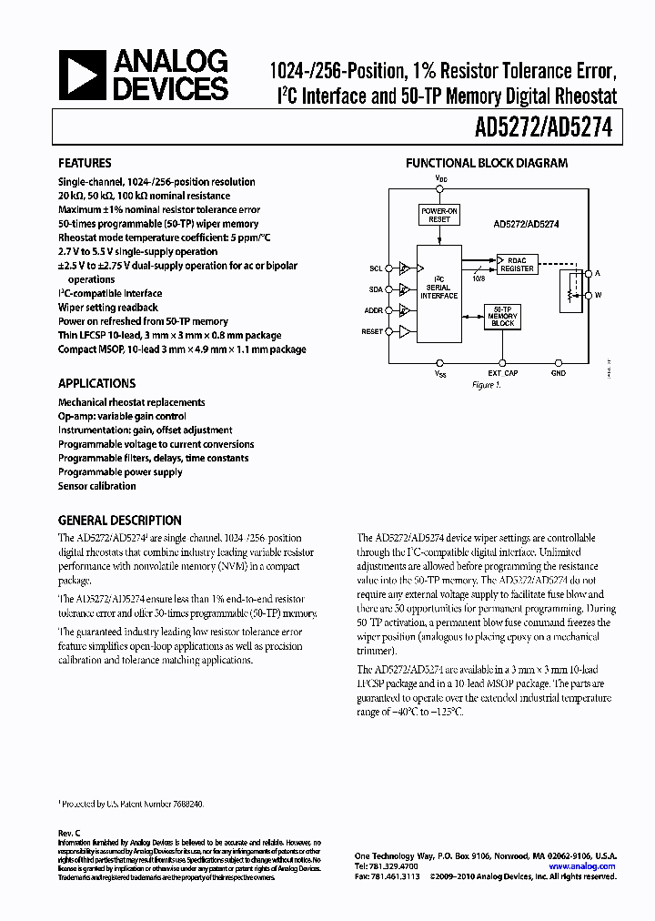 AD5274BRMZ-20-RL7_3760932.PDF Datasheet