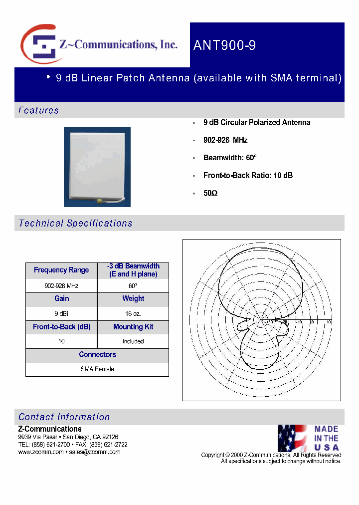 ANT900-9_3791372.PDF Datasheet