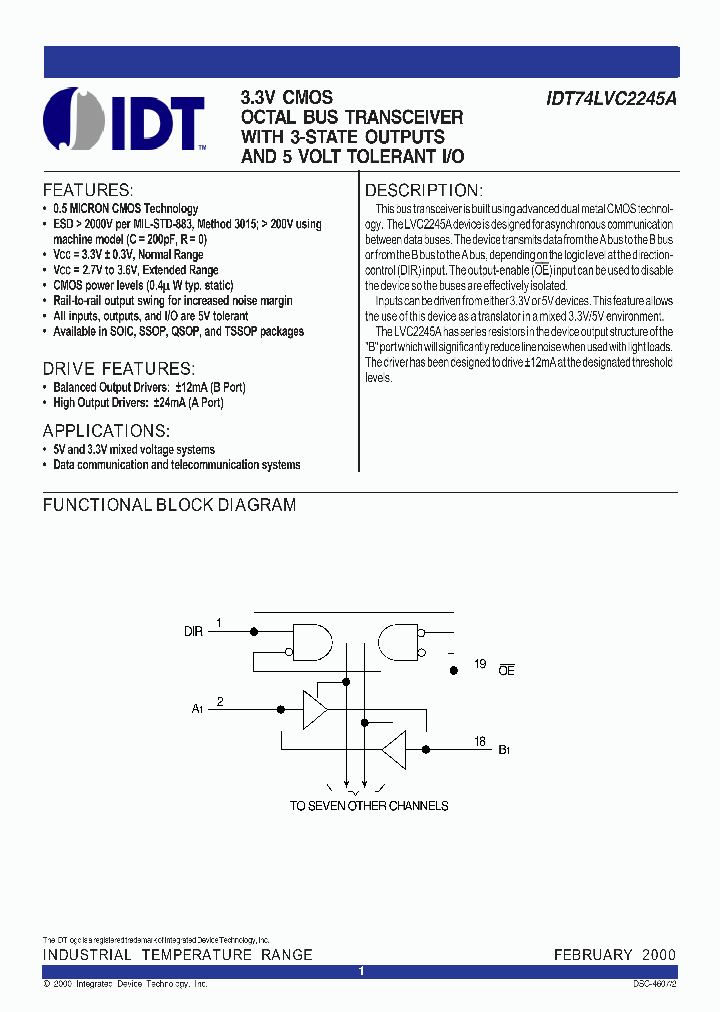 IDT74LVC2245ASO8_3813972.PDF Datasheet