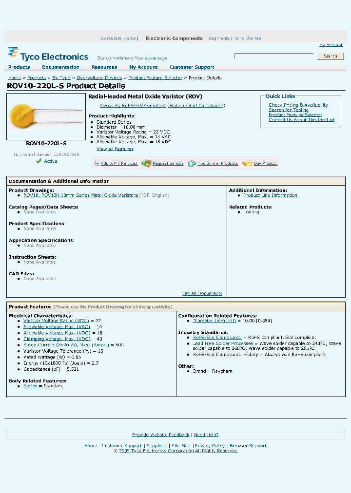 ROV10-220L-S_3817833.PDF Datasheet