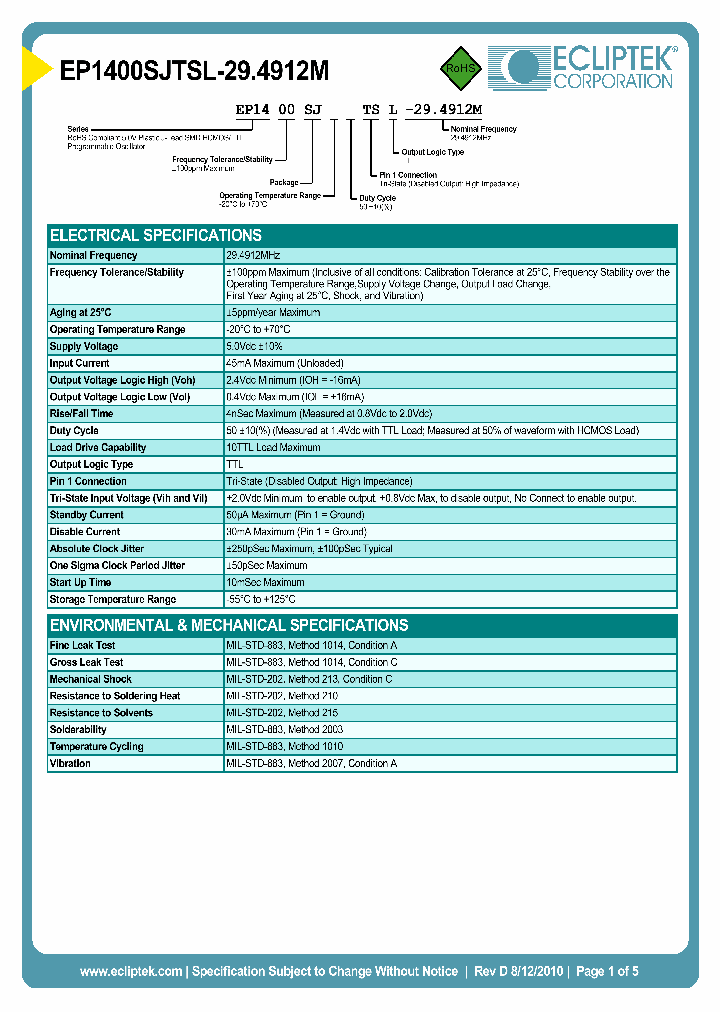 EP1400SJTSL-294912M_3820734.PDF Datasheet