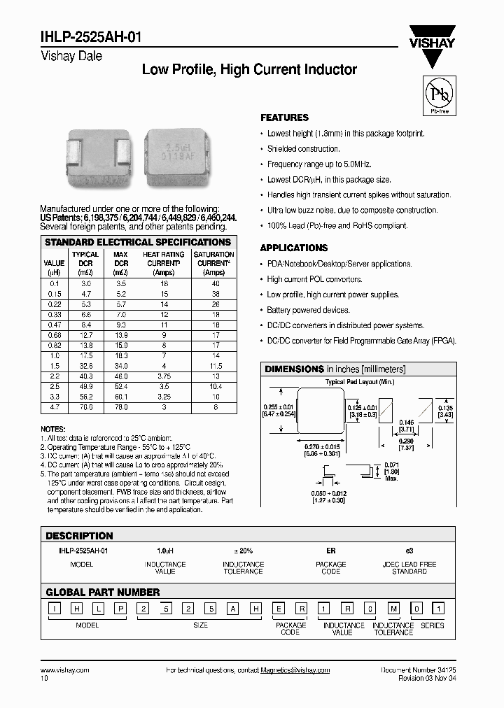 IHLP-2525AH-0133UH-20ERE3_3824884.PDF Datasheet