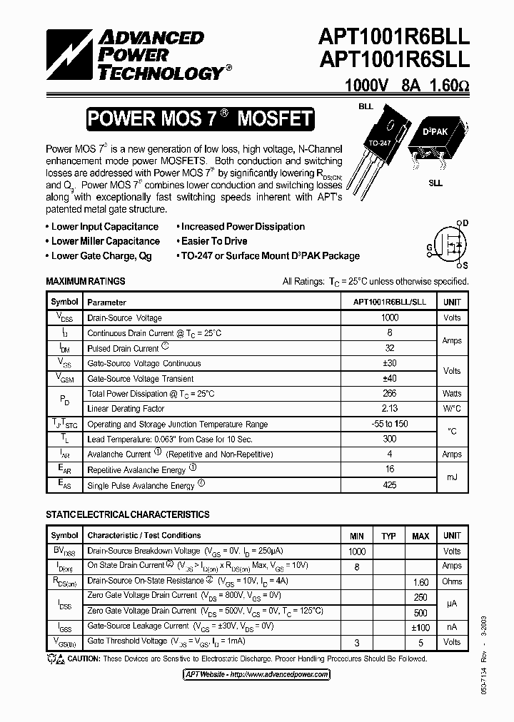 APT1001R6SLL_3825660.PDF Datasheet