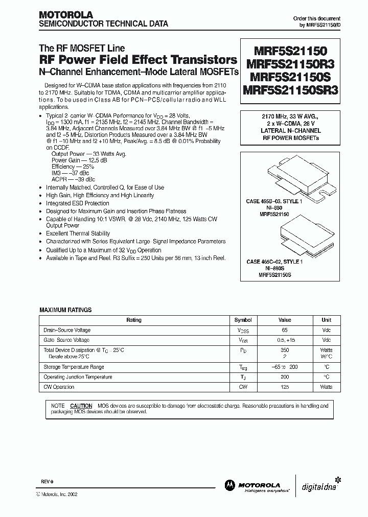 MRF5S21150_4050635.PDF Datasheet