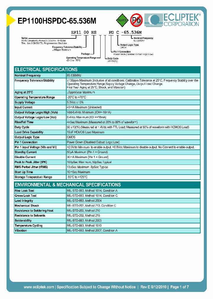 EP1100HSPDC-65536M_3826330.PDF Datasheet