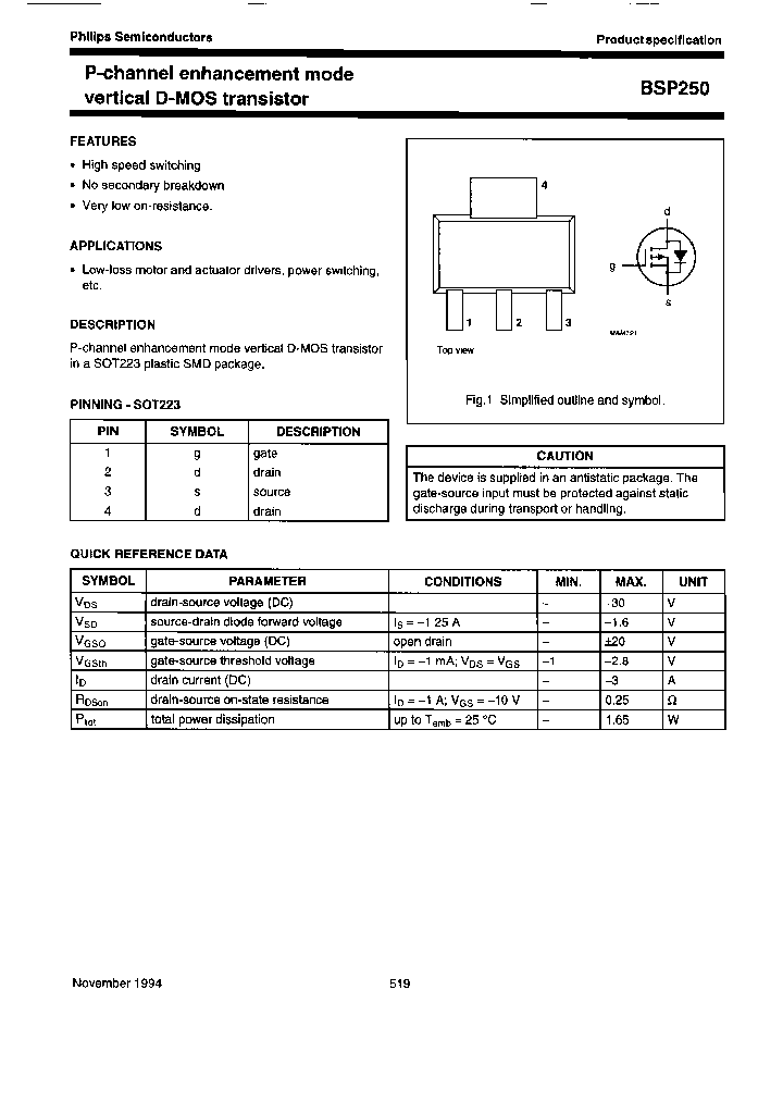 BSP250-TAPE-7_3828700.PDF Datasheet