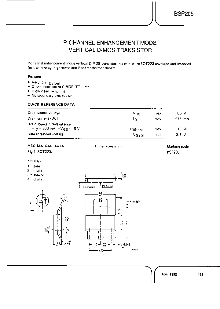 BSP205-TAPE-13_3828693.PDF Datasheet