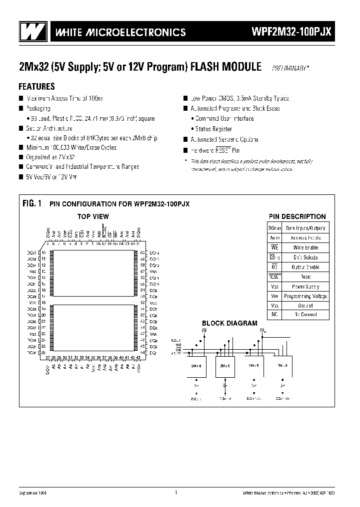 WPF2M32-100PJI_3835272.PDF Datasheet