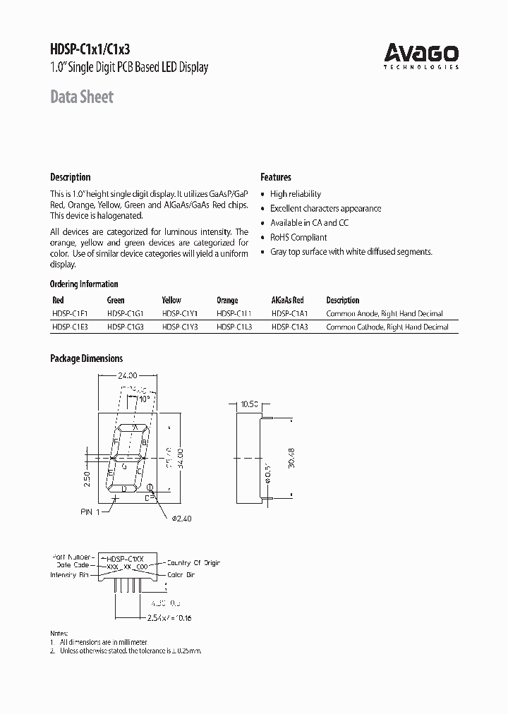 HDSP-C1Y3_3838206.PDF Datasheet