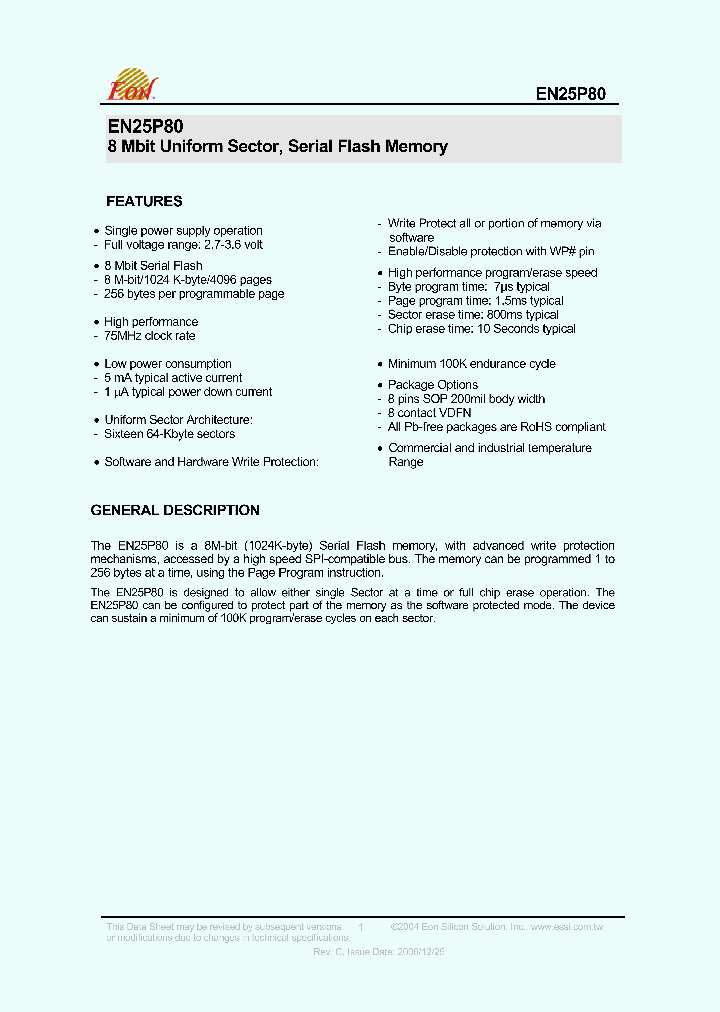 EN25P80-50VCP_3838640.PDF Datasheet