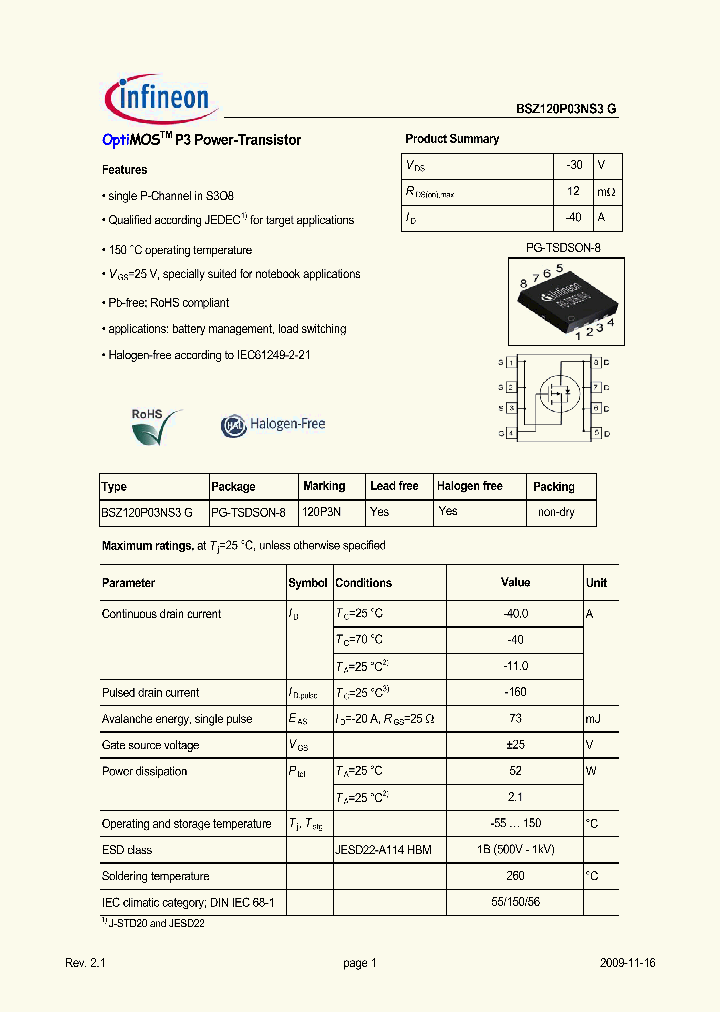 BSZ120P03NS3G_3840735.PDF Datasheet