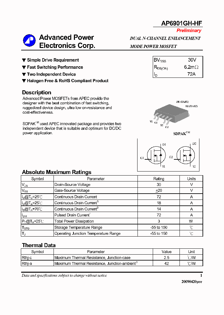 AP6901GH-HF_3854758.PDF Datasheet