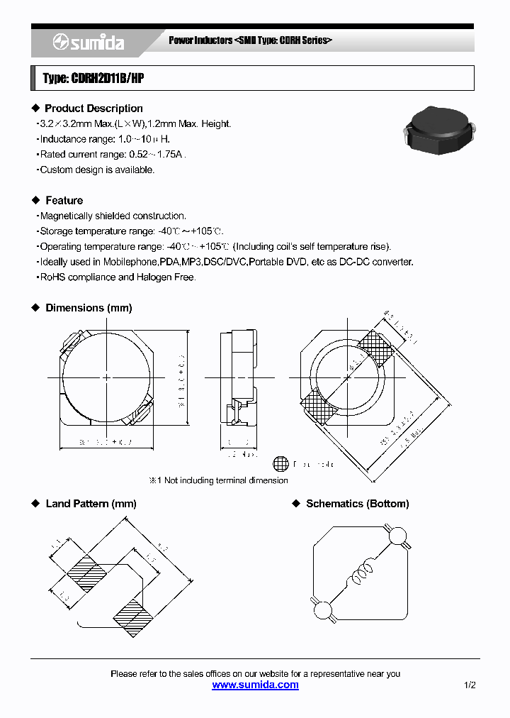 CDRH2D11BHPHF-1R8PC_3883220.PDF Datasheet