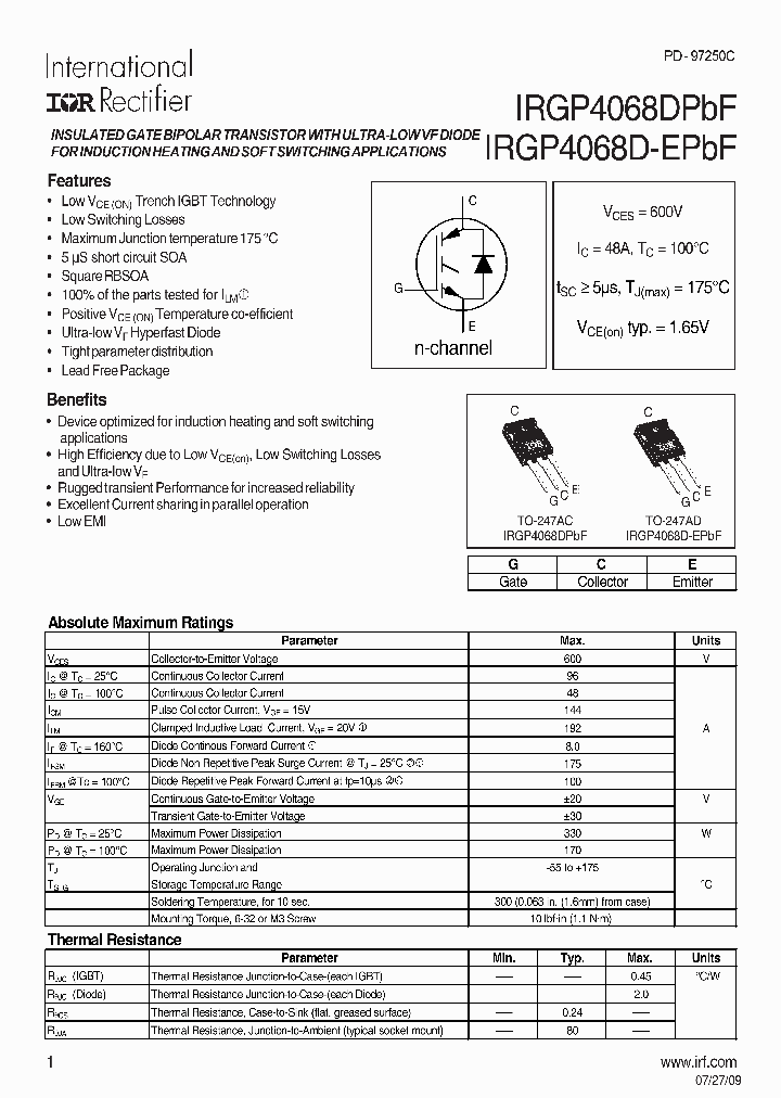 IRGP4068D-EPBF_3901026.PDF Datasheet