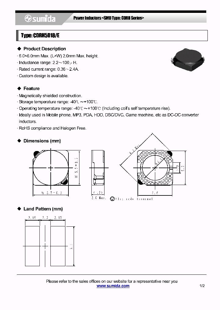 CDRH5D18EHF-180NB_3899517.PDF Datasheet