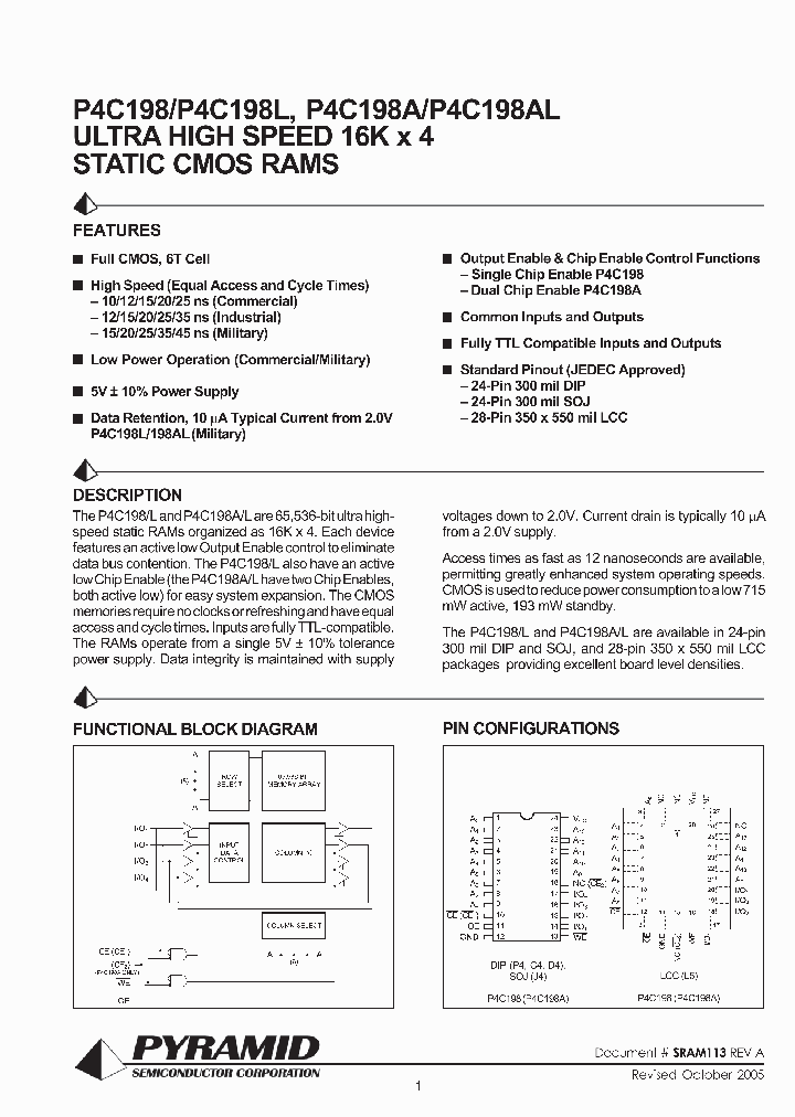 P4C198L-35CMB_3904698.PDF Datasheet