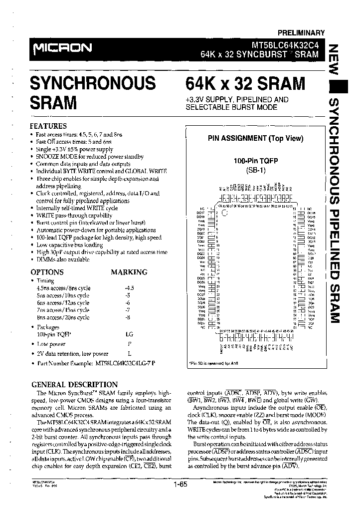 MT58LC64K32C4LG-8LTR_3905260.PDF Datasheet