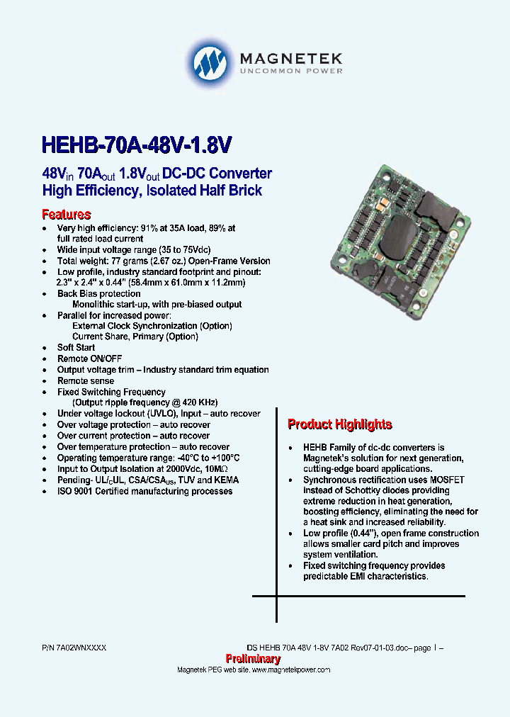 HEHB-70A-48V-18V-F1_3915772.PDF Datasheet