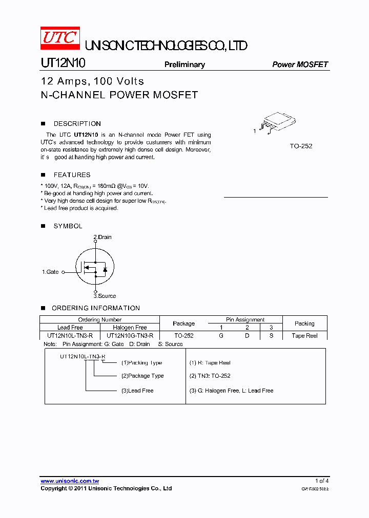 UT12N10_4174184.PDF Datasheet