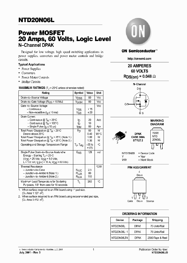 NTD20N06L-D_4224582.PDF Datasheet