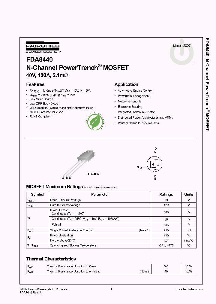 FDA8440_4178033.PDF Datasheet