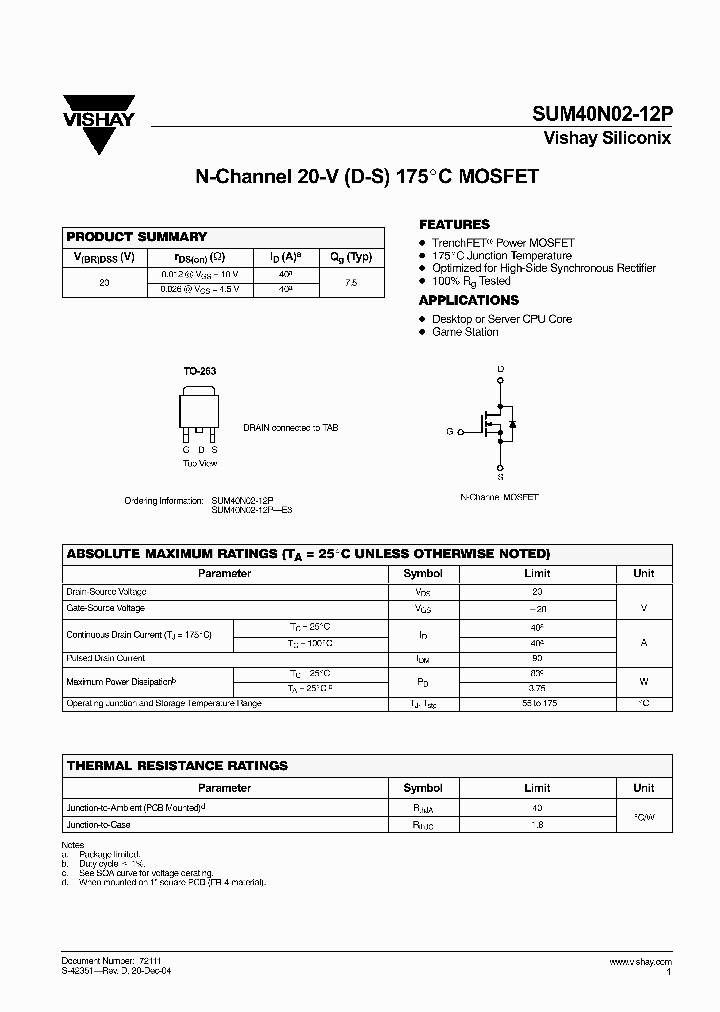 SUM40N02-12P_4208472.PDF Datasheet