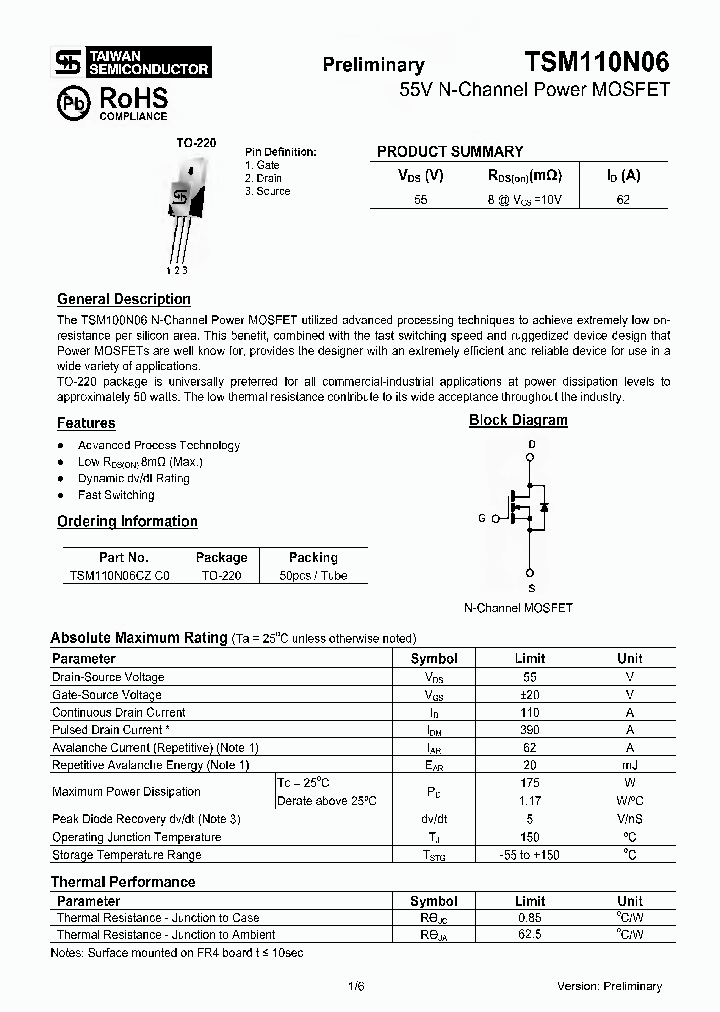 TSM110N06_4258821.PDF Datasheet