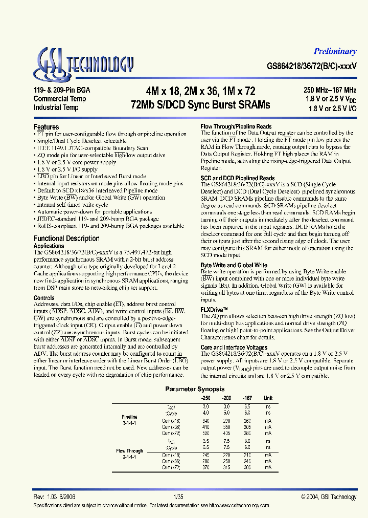 GS864272C-167V_4234350.PDF Datasheet