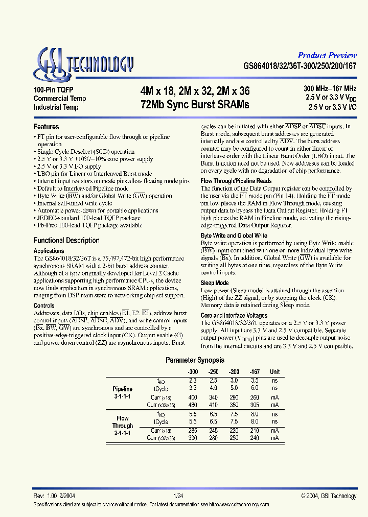 GS864036GT-167I_4249647.PDF Datasheet