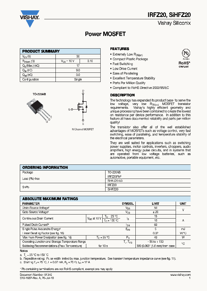 IRFZ20_4276185.PDF Datasheet