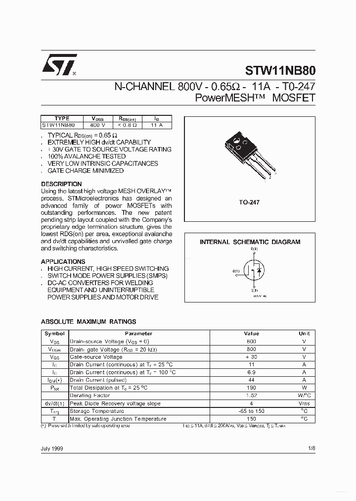 W11NB80_4294079.PDF Datasheet