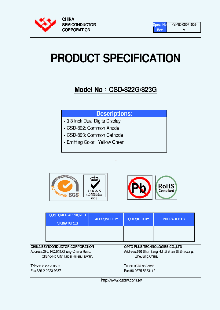 CSD-822G_4303547.PDF Datasheet