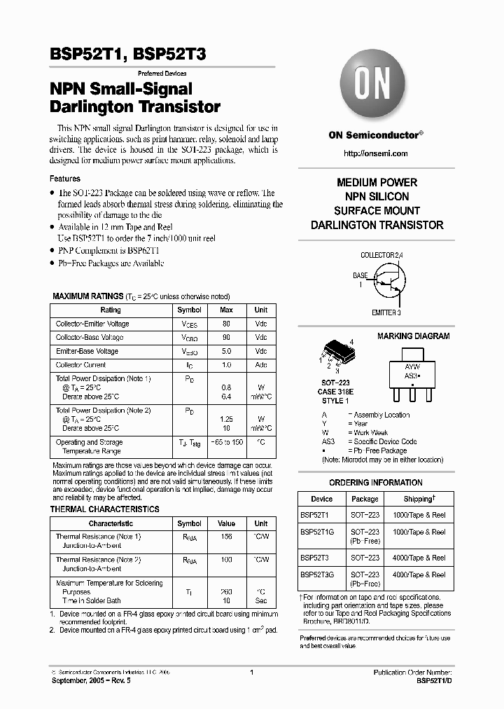 BSP52T3_4321476.PDF Datasheet