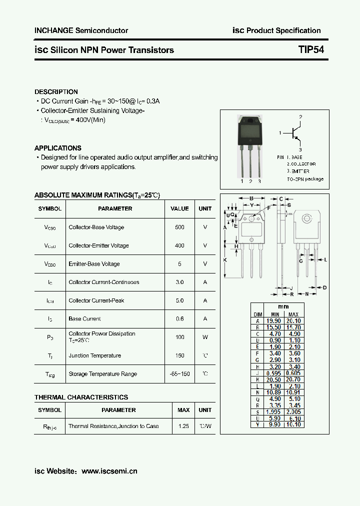 TIP54_4330767.PDF Datasheet
