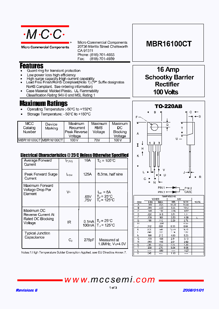 MBR16100CT_4345074.PDF Datasheet