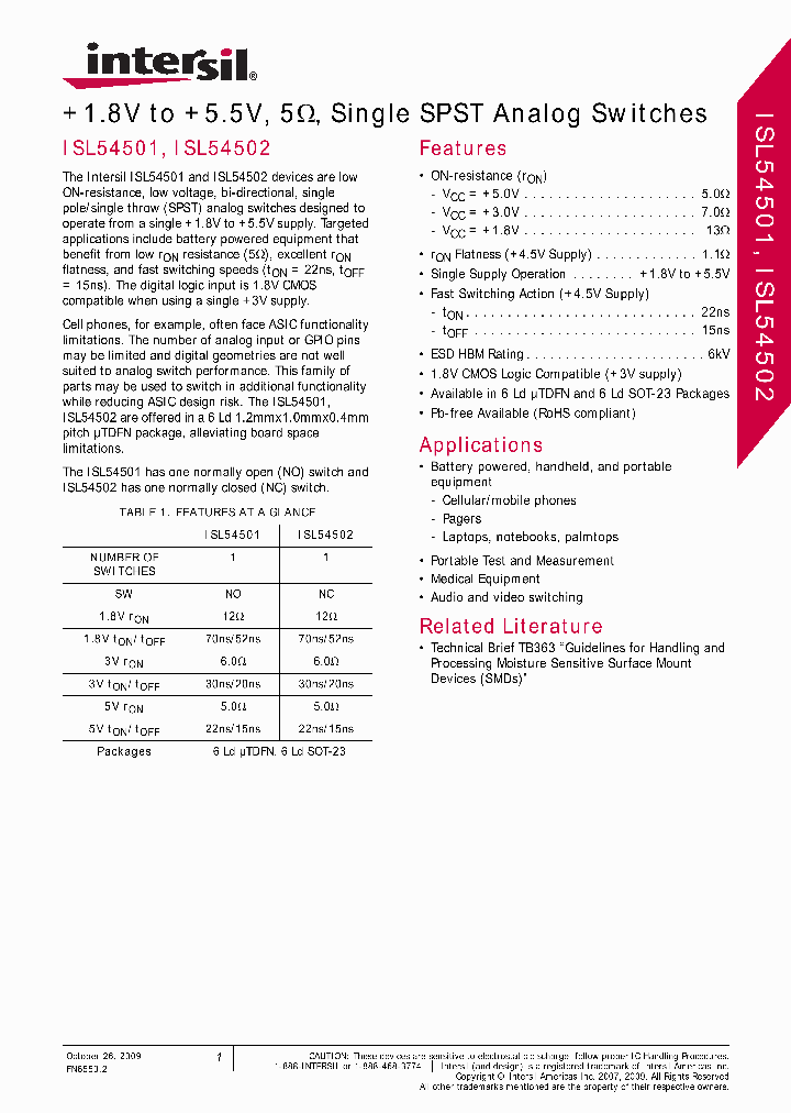 ISL54501_4363317.PDF Datasheet