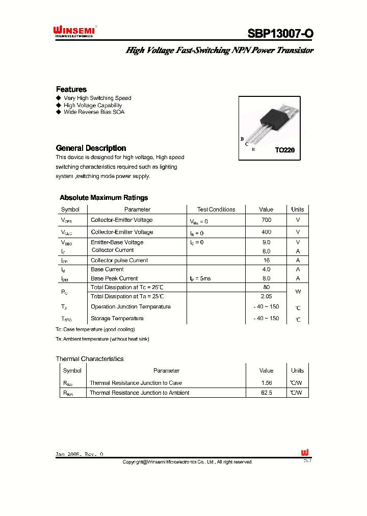 SBP13007-O_4371939.PDF Datasheet