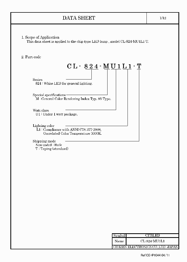 CL-824-MU1L1-T11_4374800.PDF Datasheet