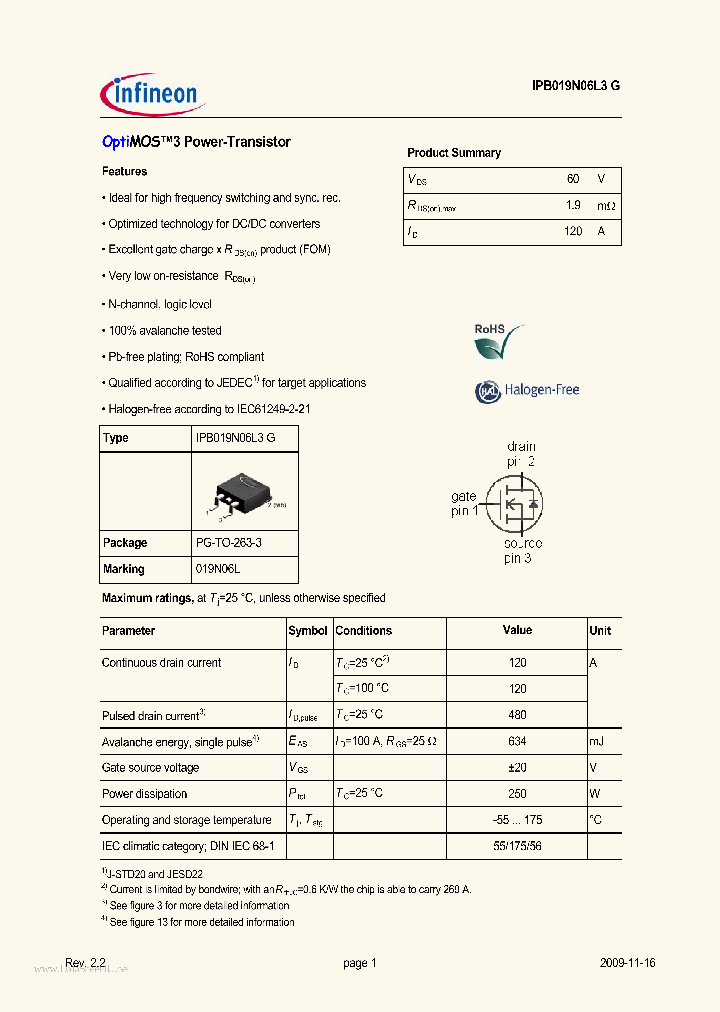 IPB019N06L3G_4395976.PDF Datasheet