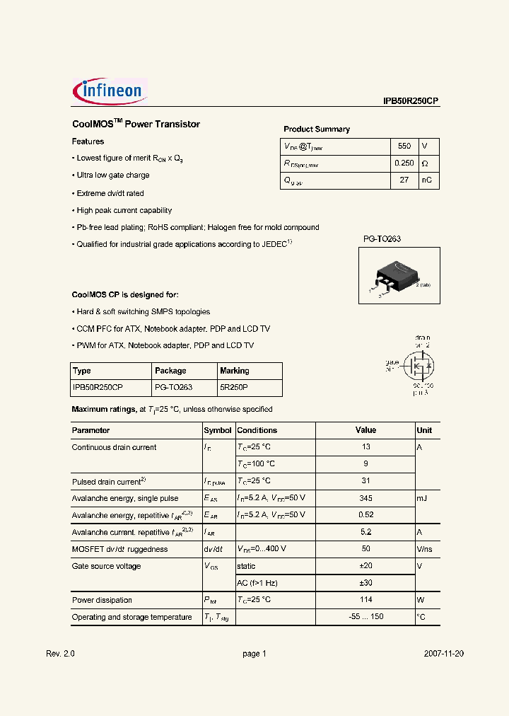 IPB50R250CP_4396248.PDF Datasheet