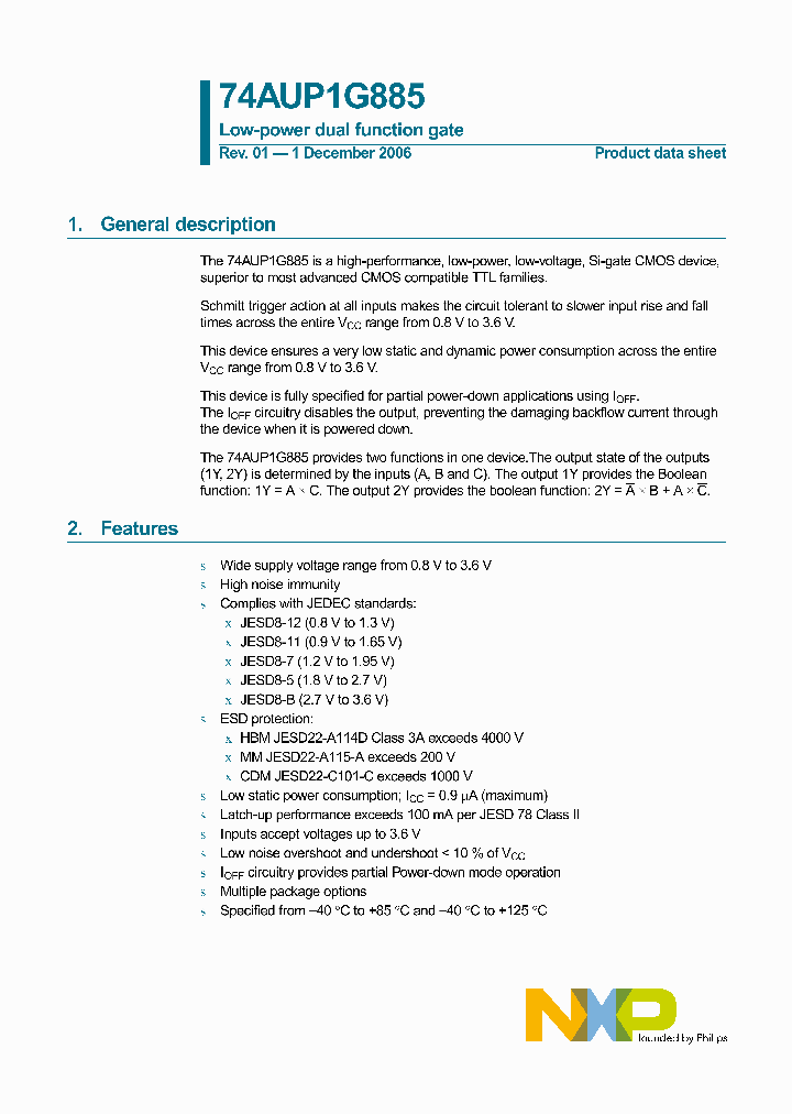 74AUP1G885DC125_4401664.PDF Datasheet