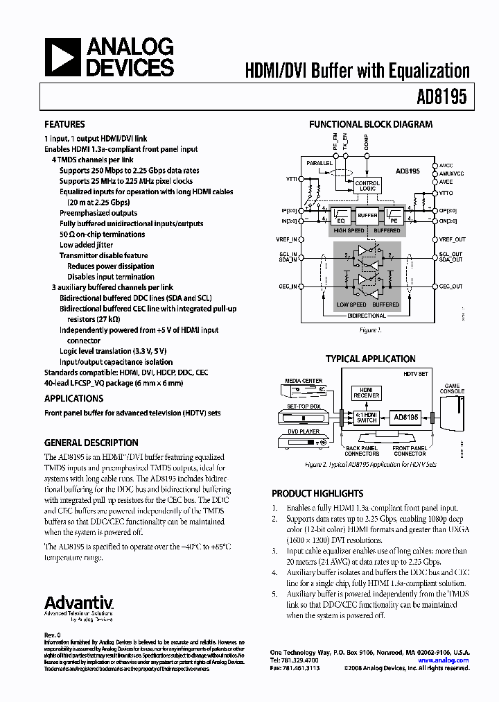 AD8195ACPZ_4417881.PDF Datasheet
