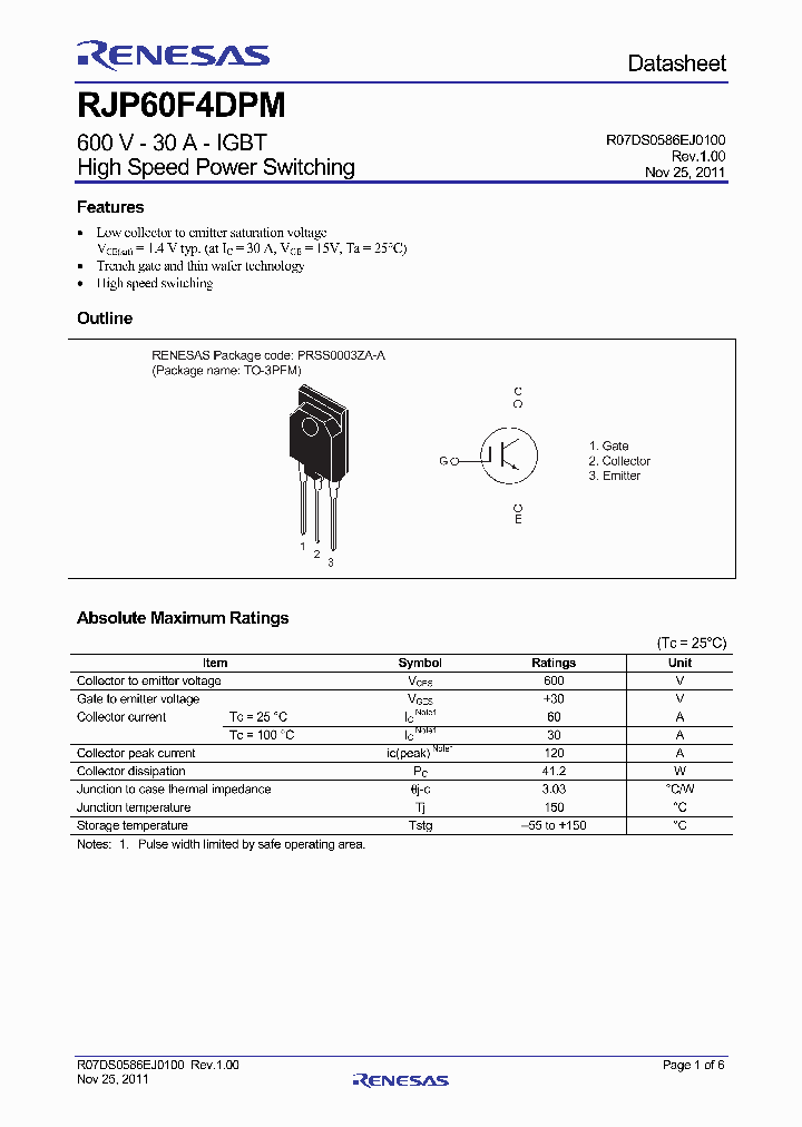 RJP60F4DPM_4421376.PDF Datasheet