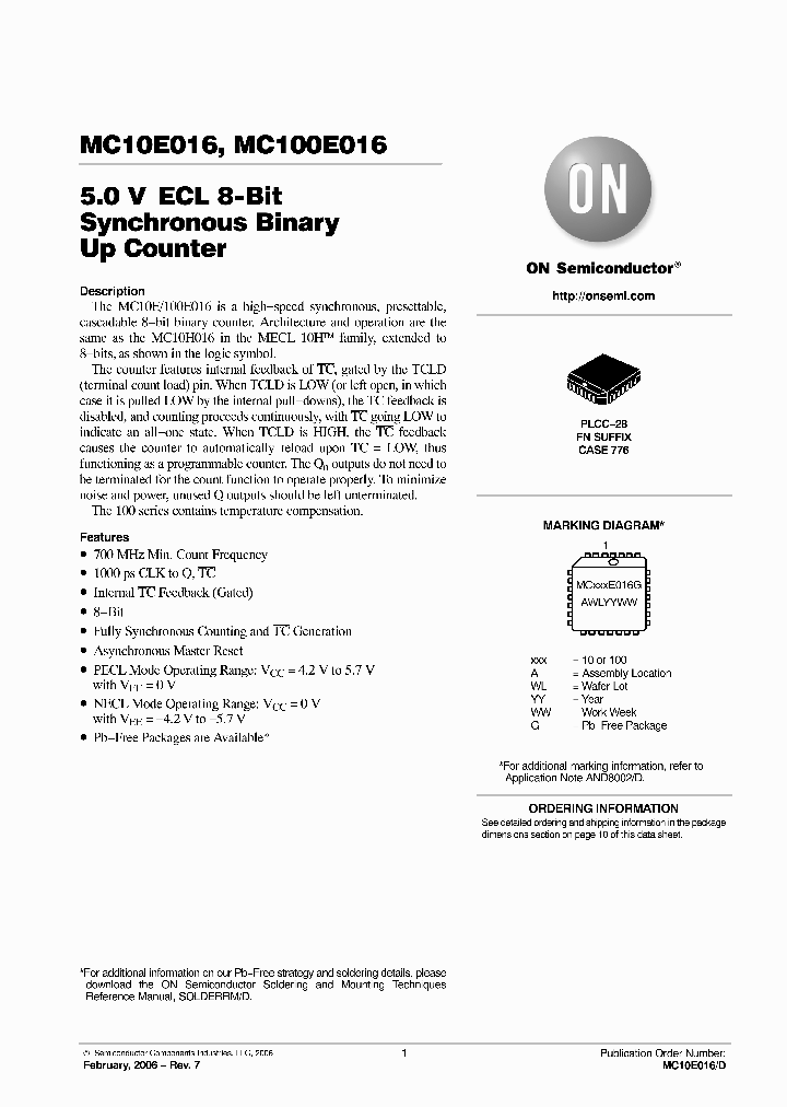 MC100E016FNR2_4438535.PDF Datasheet