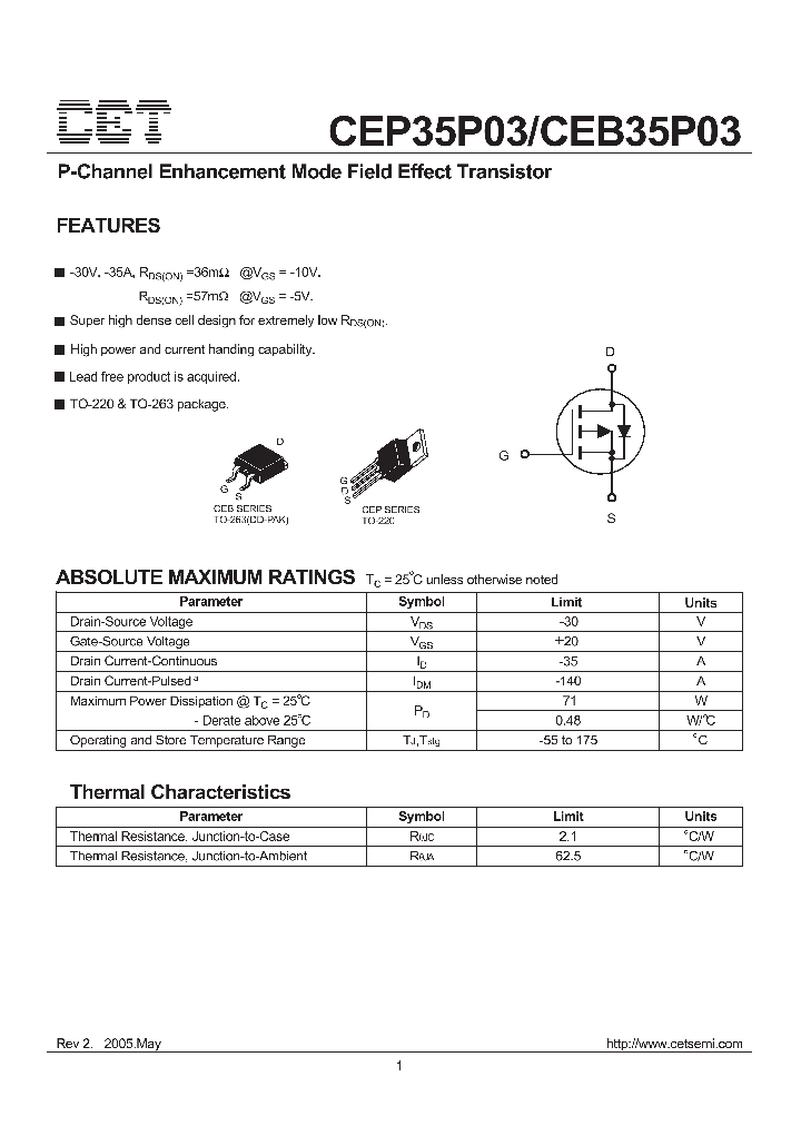 CEB35P03_4464804.PDF Datasheet